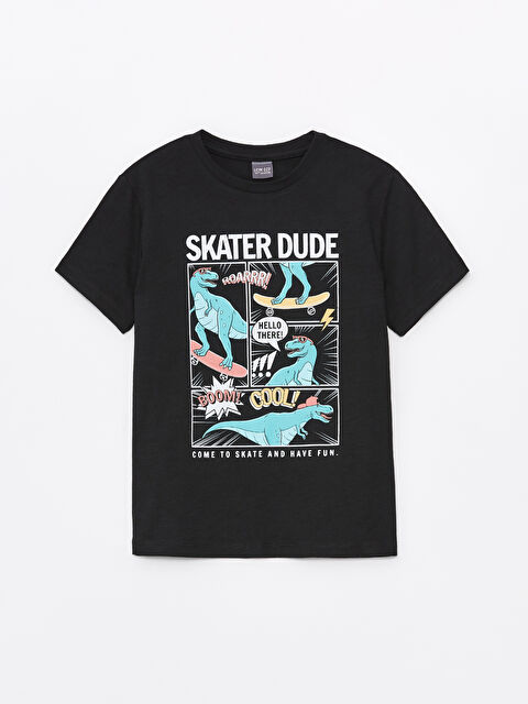 LCW ECO Crew Neck Printed Short Sleeve Boys' T-Shirt - S4EI20Z4-CVL