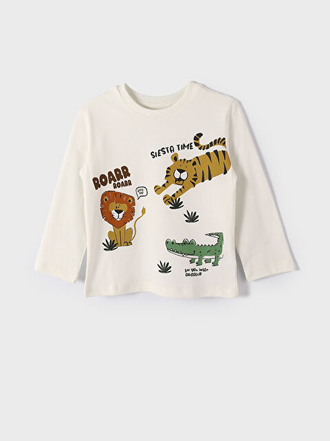 LCW Kids تيشيرت للأولاد الرضع بياقة دائرية وكم قصير - S4EL68Z1-R9J