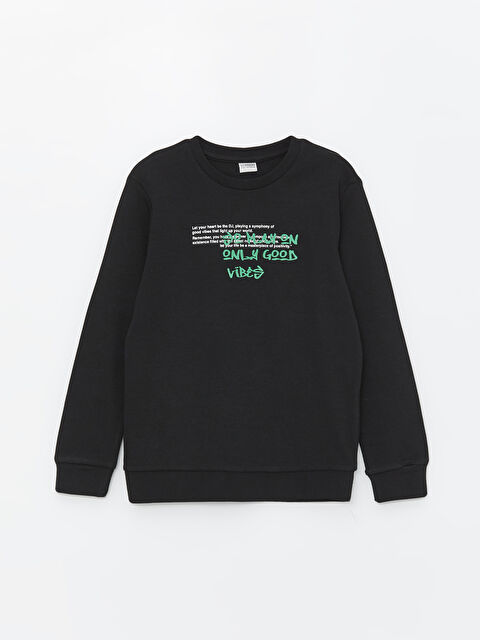 LCW Kids Crew Neck Printed Long Sleeve Boys' T-Shirt - S4EO42Z4-CVL