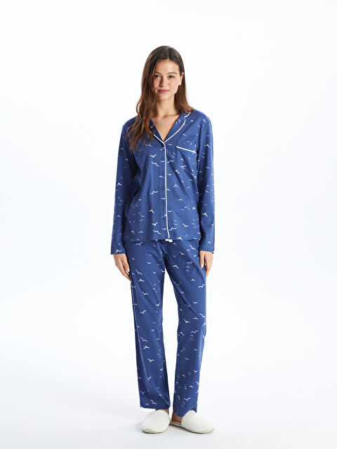 LCW DREAM Gömlek Yaka Desenli Kadın Pijama Takımı - S4EO86Z8-LTM