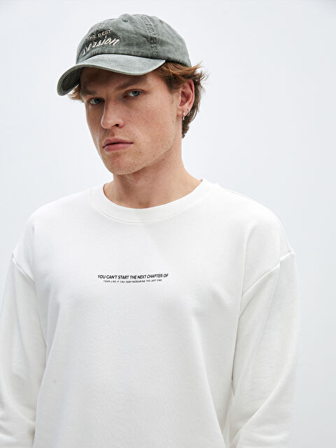 XSIDE Bisiklet Yaka Uzun Kollu Baskılı Erkek Sweatshirt - S4EQ64Z8-EEW