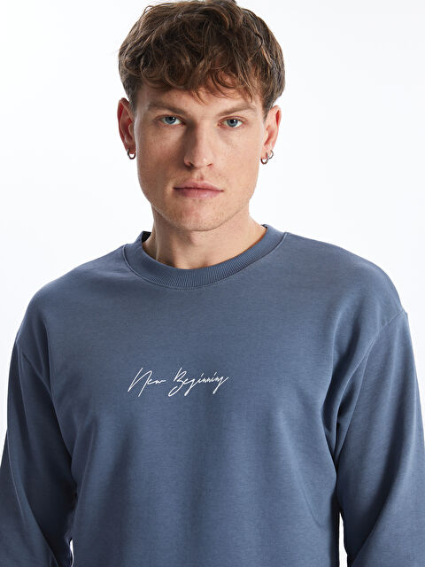 XSIDE Crew Neck Long Sleeve Printed Men's Sweatshirt - S4EQ68Z8-V9R
