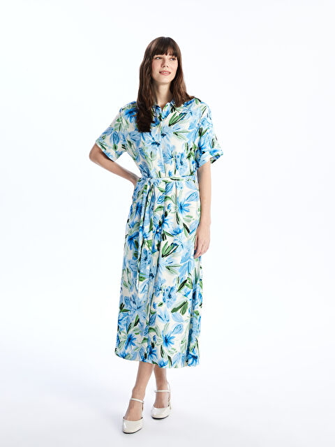 LCWAIKIKI Classic فستان قميص زهري كم قصير للسيدات - S4ER36Z8-LQQ