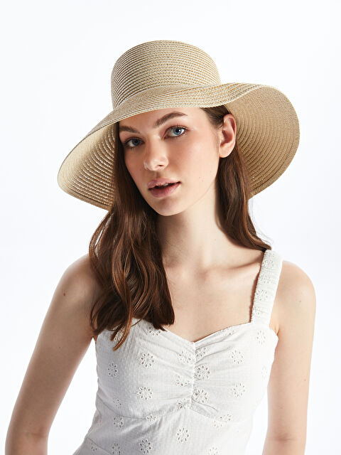 LCW ACCESSORIES Kadın Hasır Fötr Şapka - S4ER99Z8-CR8