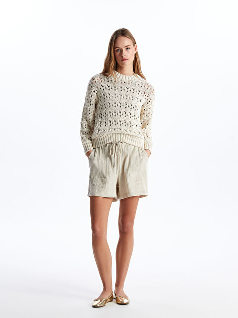 LCW Vision Beli Lastikli Rahat Kalıp Kadın Şort - S4ES03Z8-V3X