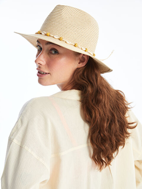 LCW ACCESSORIES قبعة فيدورا قش للسيدات - S4ES20Z8-CR8