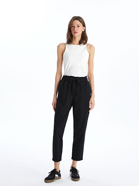 LCW Vision Elasticated Waist Relaxed Fit Women's Trousers - S4ES28Z8-CVL
