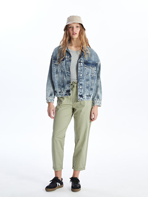 LCW Vision Elasticated Waist Relaxed Fit Women's Trousers - S4ES28Z8-PX2