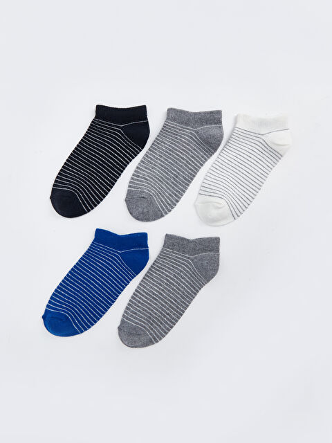 LCW Kids Çizgili Erkek Çocuk Patik Çorap 5'li - S4ES46Z4-K00