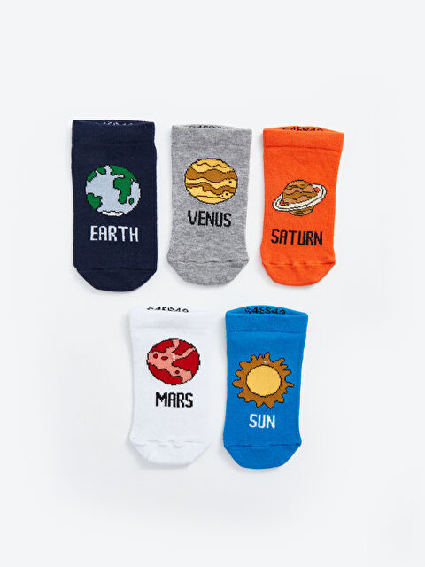 LCW Kids Desenli Erkek Çocuk Patik Çorap 5'li