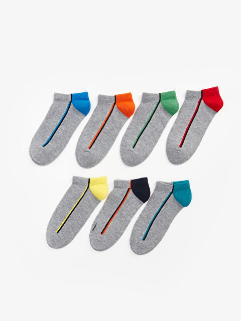LCW Kids Renk Bloklu Erkek Çocuk Patik Çorap 7'li - S4ES60Z4-K00