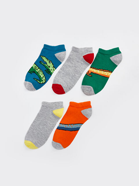 LCW Kids Desenli Erkek Çocuk Patik Çorap 5'li - S4ET06Z4-K00