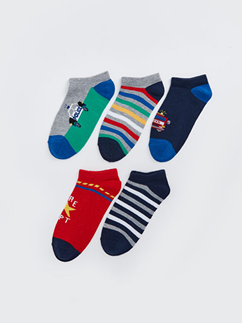 LCW Kids Desenli Erkek Çocuk Patik Çorap 5'li - S4ET42Z4-K00
