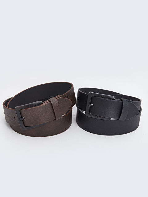 LCW ACCESSORIES Deri Görünümlü Erkek Kemer 2'li - S4ET87Z8-CVL