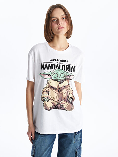 XSIDE Crew Neck The Mandalorian Printed Short Sleeve Women's T-Shirt - S4EV36Z8-Q6K