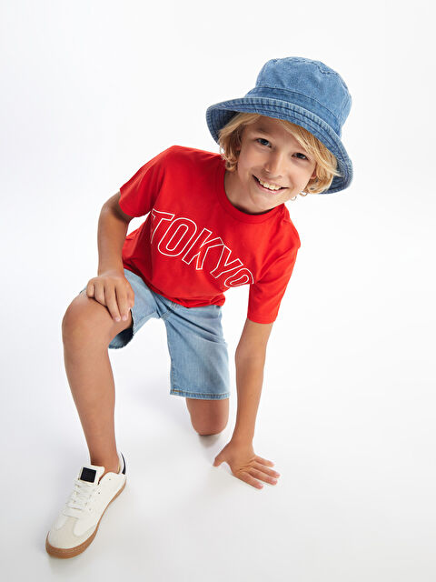 LCW Kids Crew Neck Printed Short Sleeve Boys' T-Shirt - S4FB24Z4-HBH