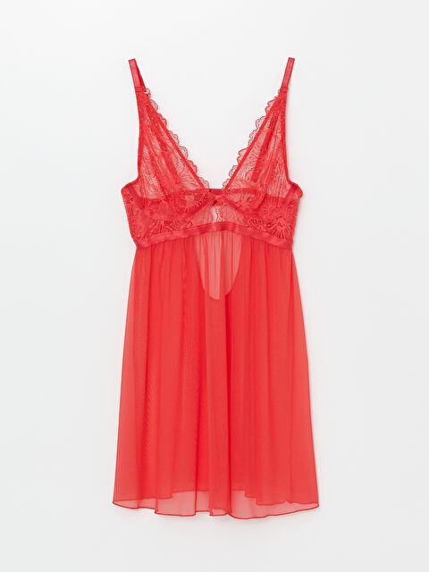 LCW DREAM V Yaka Dantel Detaylı Askılı Babydoll - S4FB26Z8-H1B