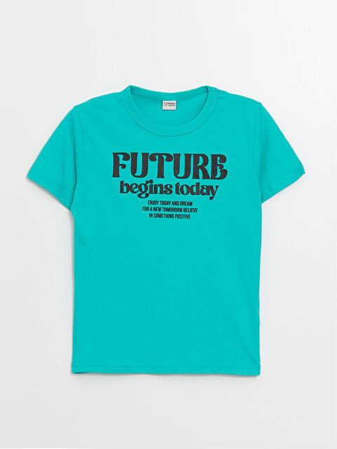 LCW Kids Crew Neck Printed Short Sleeve Boys' T-Shirt - S4FB35Z4-FNH