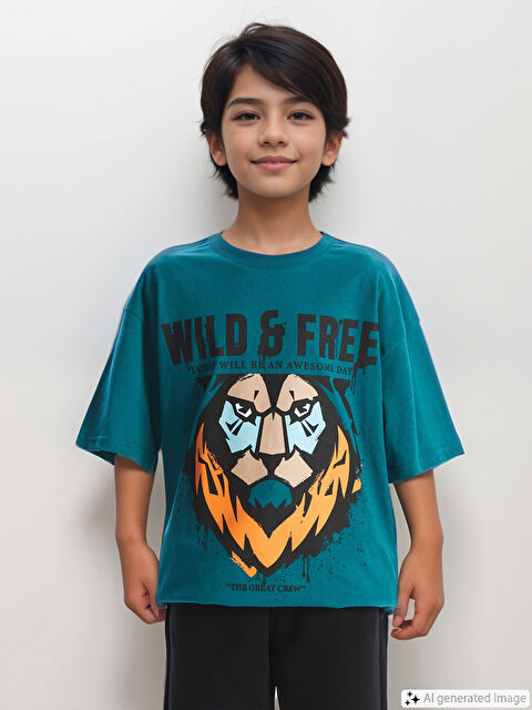 LCW Kids Oversize Crew Neck Boys' T-Shirt - S4FB40Z4-HSH
