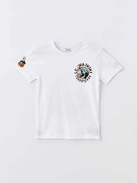 LCW Kids Crew Neck Nostalgic Monkey Printed Short Sleeve Boys' T-Shirt - S4FB75Z4-Q6K