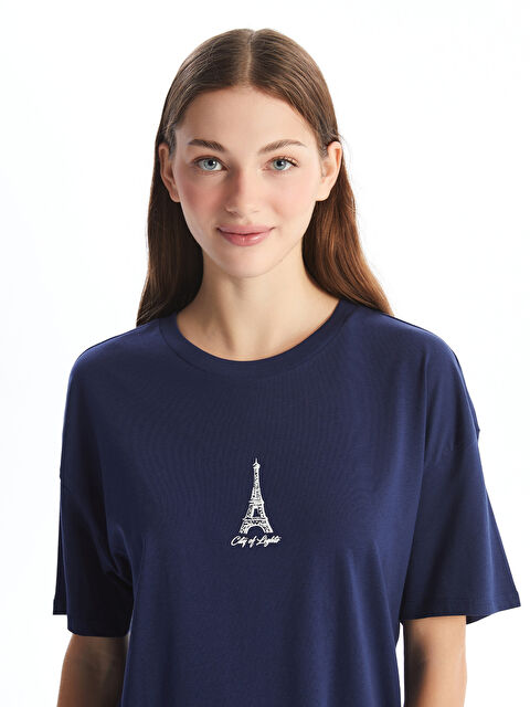 LCW Vision Crew Neck Printed Short Sleeve Women's T-Shirt - S4FC76Z8-HPN