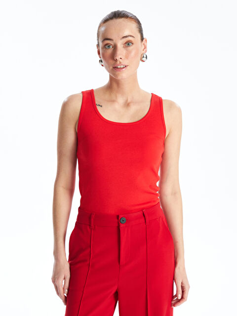 LCWAIKIKI Basic Débardeur Uni à Encolure en U pour Femmes - S4FE62Z8-GYE