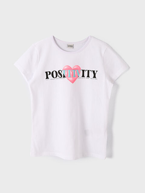 LCW Kids Crew Neck Printed Short Sleeve Girls' T-Shirt - S4FF94Z4-Q6K