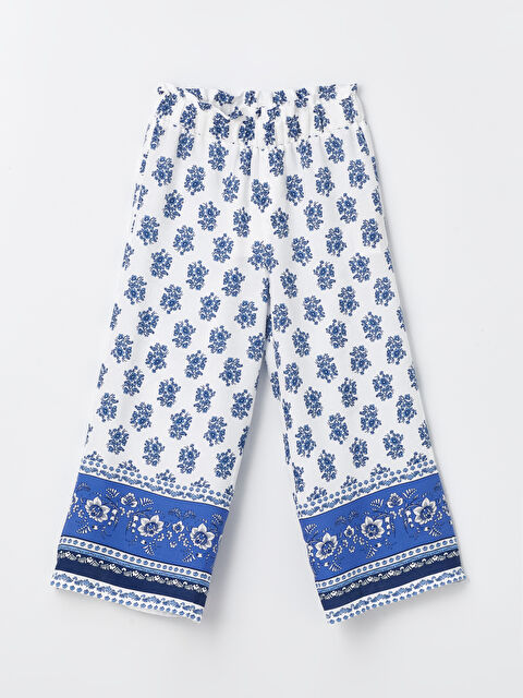 LCW Kids Girl's Capri with Elastic Waist Pattern - S4FG95Z4-LU7