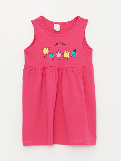 LCW ECO Bisiklet Yaka Baskılı Kız Bebek Elbise - S4FI20Z1-GZ6