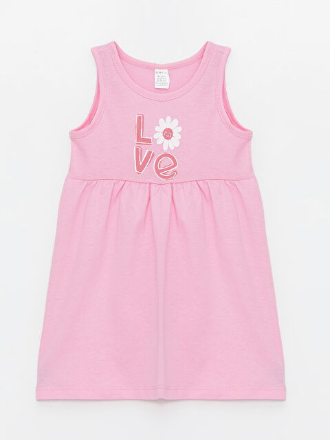 LCW ECO Bisiklet Yaka Baskılı Kız Bebek Elbise - S4FI20Z1-QY7