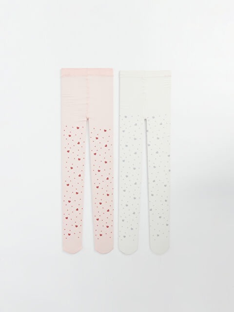 LCW Kids Desenli Kız Çocuk İnce Külotlu Çorap 2'li - S4FJ33Z4-EEW