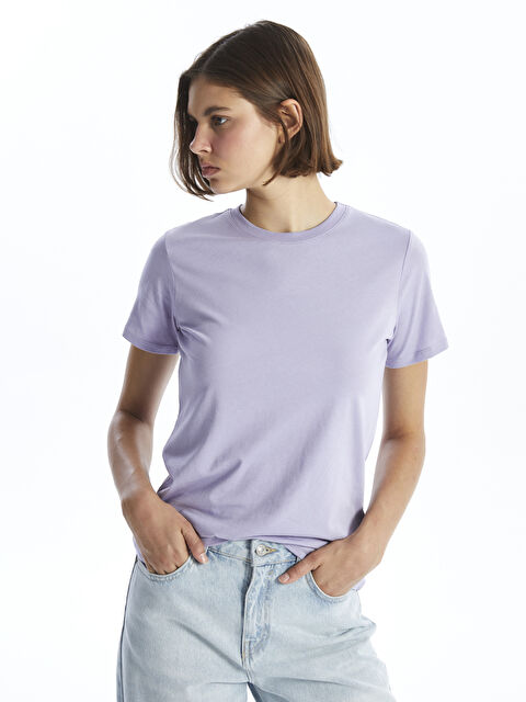 LCW Vision Crew Neck Plain Short Sleeve Women's T-Shirt - S4FJ37Z8-GGU