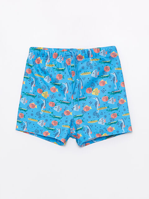 LCW ECO Elastic Waist Printed Boys' Boxer Swimsuit - S4FL16Z4-LQQ