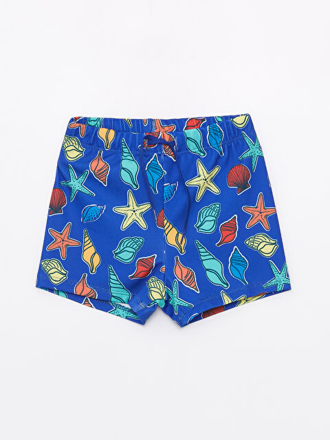 LCW ECO Elastic Waist Printed Boys' Boxer Swimsuit - S4FL18Z4-MRN