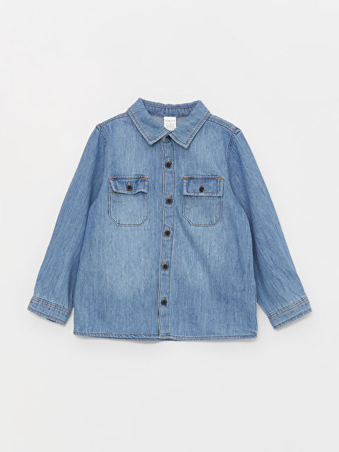 LCW ECO Сәби ұлдарға арналған ұзын жеңді деним джинс жейде - S4FL64Z1-LR1