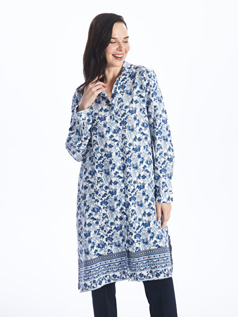 LCW Grace Patterned Long Sleeve Women's Shirt Tunic - S4FM67Z8-LSJ