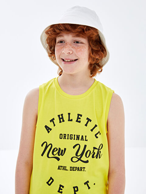 LCW Kids Ұлдарға арналған принтті дөңгелек жағалы майка - S4FN97Z4-FQ6