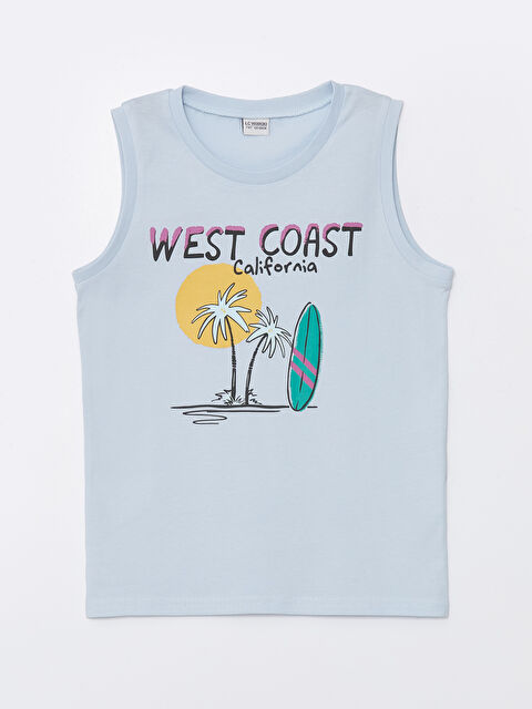 LCW Kids Ұлдарға арналған принтті дөңгелек жағалы майка - S4FO02Z4-FZH