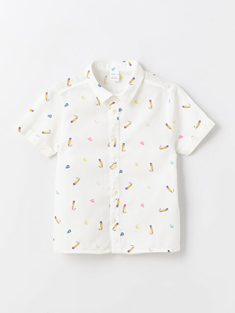 LCW ECO Desenli Kısa Kollu Erkek Çocuk Gömlek - S4FP22Z1-VE4