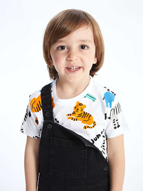 LCW Kids Crew Neck Short Sleeve Printed Baby Boys' T-Shirt - S4FP59Z1-LU8