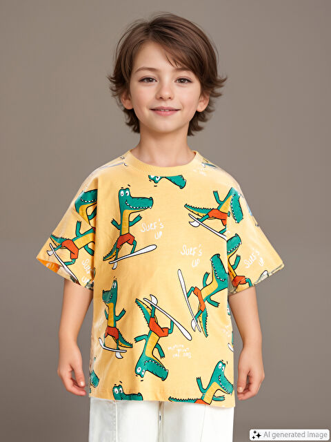 LCW Kids Crew Neck Short Sleeve Baby Boys' T-Shirt - S4FP64Z1-LSQ