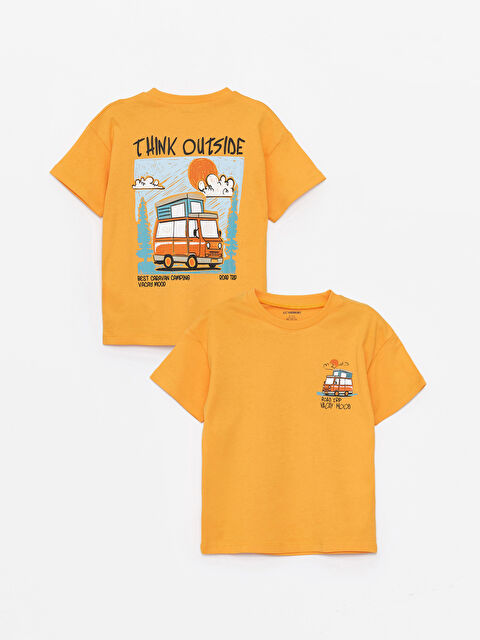 LCW Kids Crew Neck Short Sleeve Printed Baby Boys' T-Shirt - S4FP65Z1-KXZ