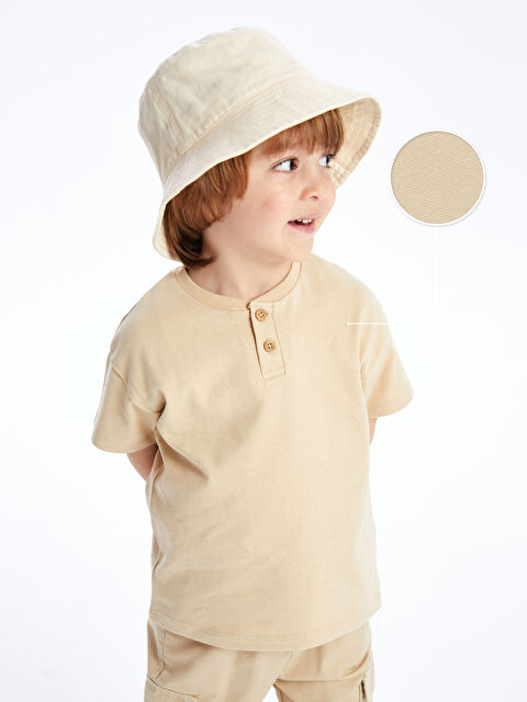 LCW Kids Crew Neck Short Sleeve Textured Fabric Baby Boys' T-Shirt - S4FP89Z1-FFR