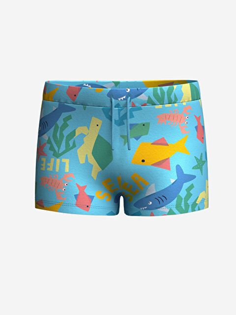 LCW Kids UV Koruma Beli Lastikli Baskılı Erkek Bebek Deniz Şortu - S4FQ41Z1-LQQ