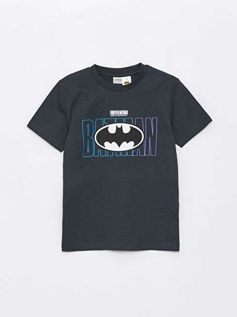 LCW Kids Crew Neck Batman Printed Short Sleeve Boys' T-Shirt - S4FR96Z4-R4P
