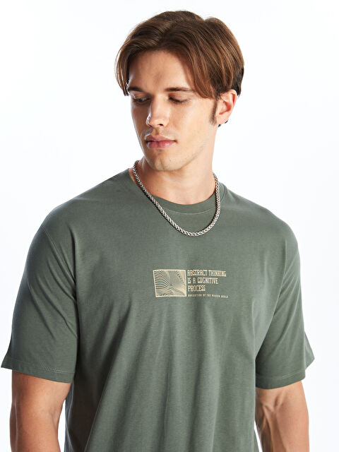 XSIDE Crew Neck Short Sleeve Printed Combed Cotton Men's T-shirt - S4FS33Z8-SQS