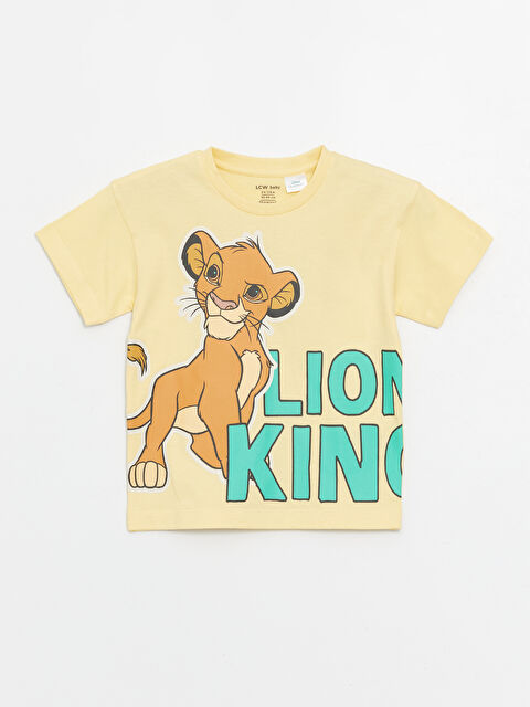 LCW Kids Crew Neck Short Sleeve Lion King Printed Baby Boys' T-Shirt - S4FS47Z1-FRE