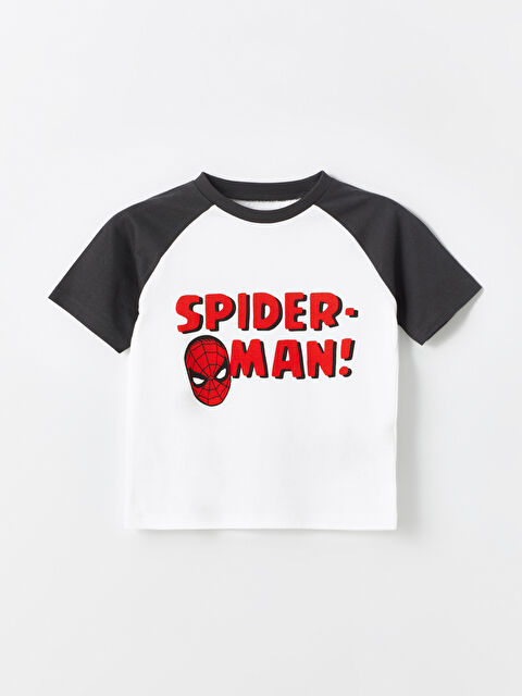 LCW Kids Crew Neck Short Sleeve Spider-Man Printed Baby Boys' T-Shirt - S4FS56Z1-Q6K