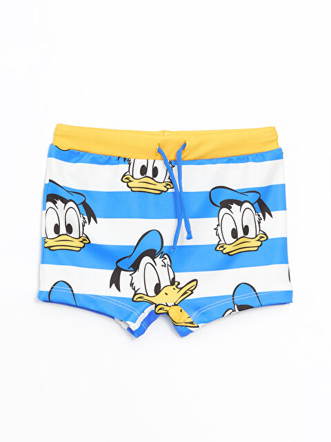 LCW Kids UV Korumalı Beli Lastikli Donald Duck Baskılı Erkek Bebek Deniz Şortu - S4FU40Z1-LQQ