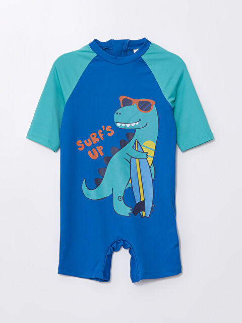 LCW Kids Dik Yaka Kısa Kollu Baskılı Erkek Bebek Mayo - S4FU43Z1-H9U